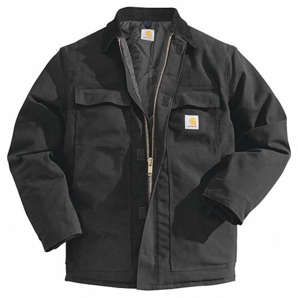 Carhartt Other - CARHARTT Black Men's Loose Fit Firm Duck Insulated Traditional Coat sz L NEW